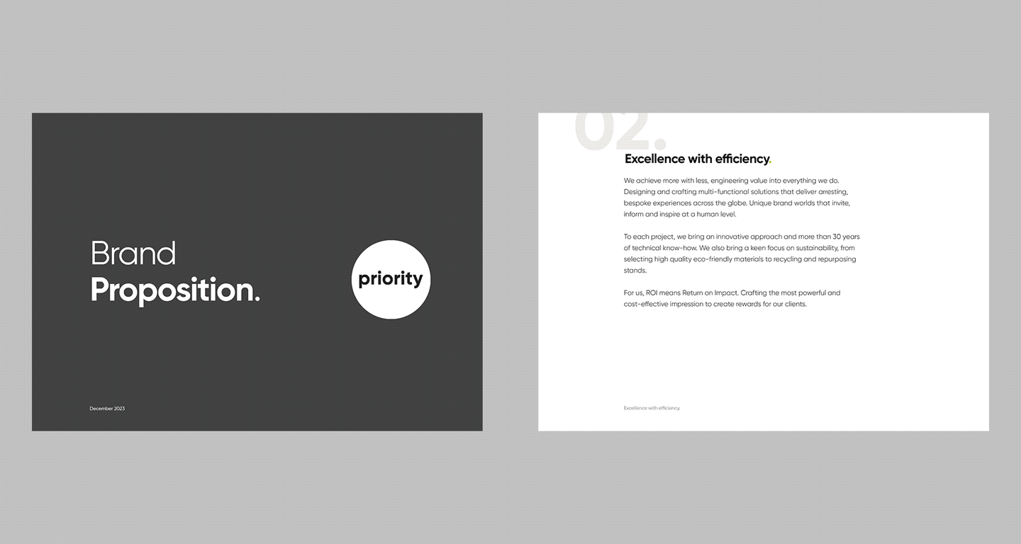 Priority exhibitionsBrand guidelines design Align and Pull brand agency Birmingham West Midlands