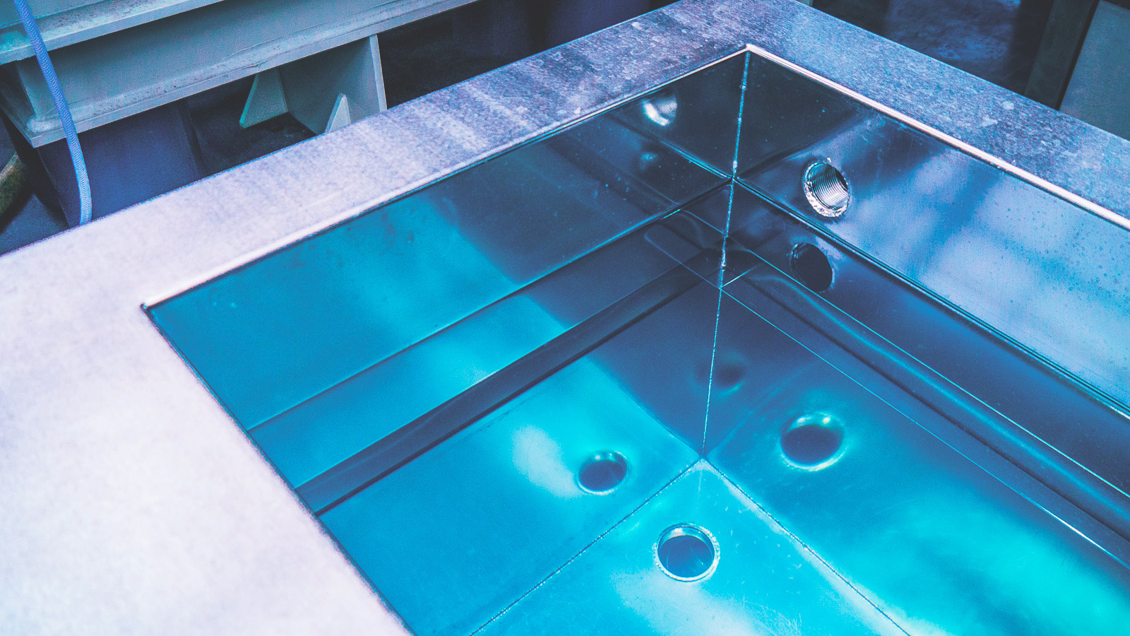 Stainless-steel surface-treatment tank at Anopol